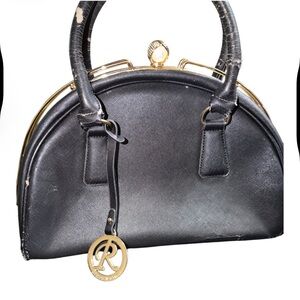 💎 Chic Black Satchel with Gold Accents